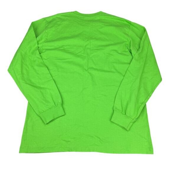 SUPREME RARE Made In USA Long Sleeve Blank Tee Men's Size Large Green - Picture 3 of 3